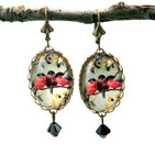 Green Rockin' Robin Round Earrings